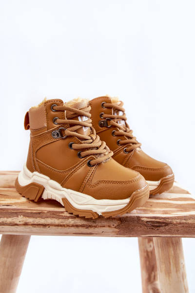 Bottes Trappeuses Chaudes Pour Enfants Avec Fermeture Éclair Camel Marvin