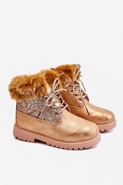 Bottines Trappeuses Brillantes Enfant Warm Golden Brema