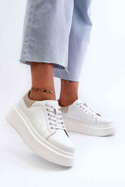 Baskets Plateforme Femme D&A LR568 Blanc