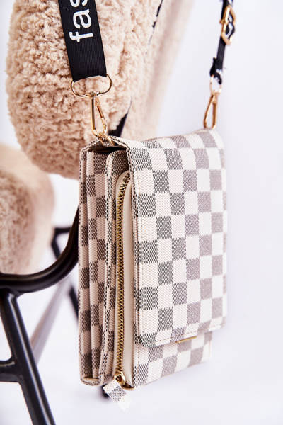 Portefeuille Aimant 2en1 Carreaux Beige Costa