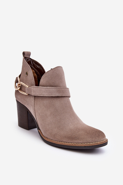 Damen Wildleder Stiefel auf Absatz Maciejka 06247-04 Beige