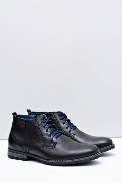 Men's Black Leather Boots Nikopol 672