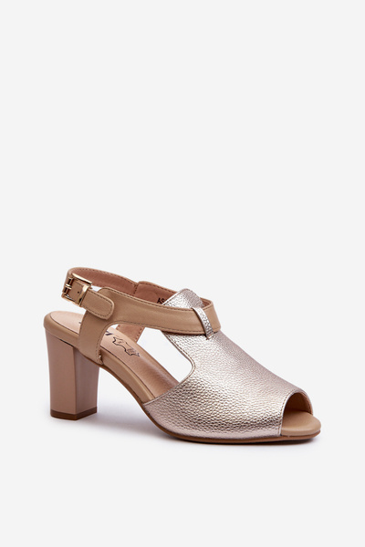 Női magassarkú szandál Eco Leather Gold Queenmarie anyagból