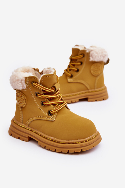 Bottines Trappeur Enfant Zippées et Mouton Camel Marialee
