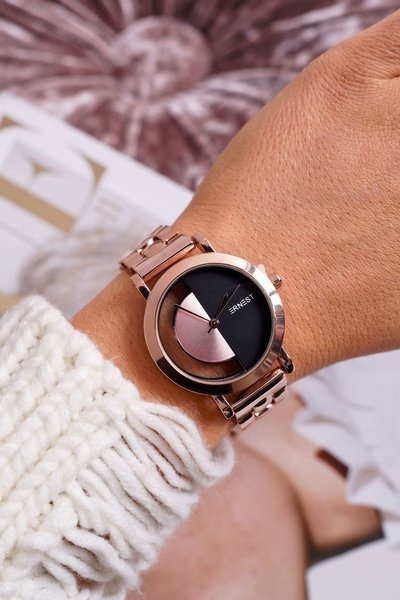 Montre Femme Ernest Transparent Or Rose Helin