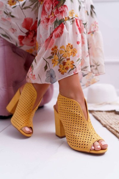 Női Peep Toe szandál Sárga Nevienna