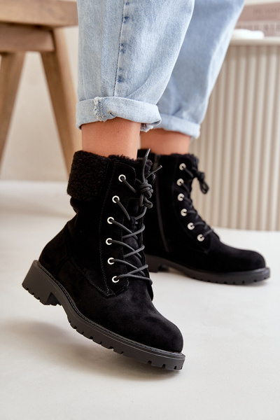 Bottes de Travail Doublées et Zippées Femme Noir Mivael