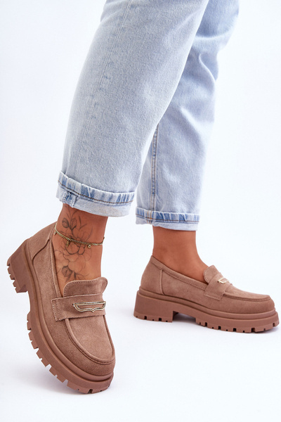Women's Suede Slip-On Loafers Dark Beige Pure Love