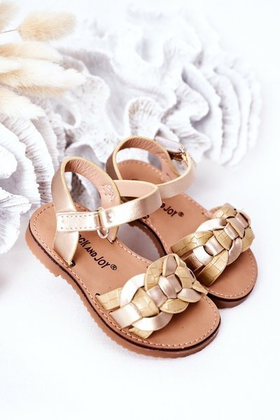 Kindersandalen mit Schlangenmuster Gold Baxlee