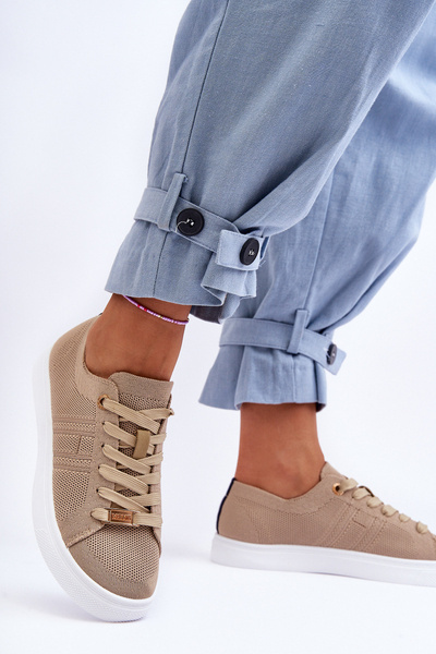 Women's Lace-up Sneakers Beige Etna