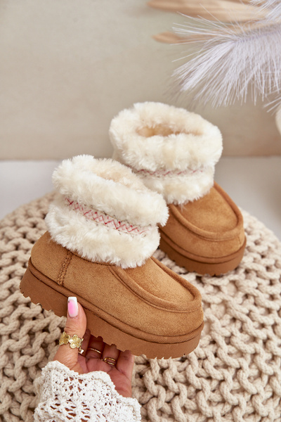 Schnee Stiefel Kinder Mit Fell Und Muster Camel Melefia