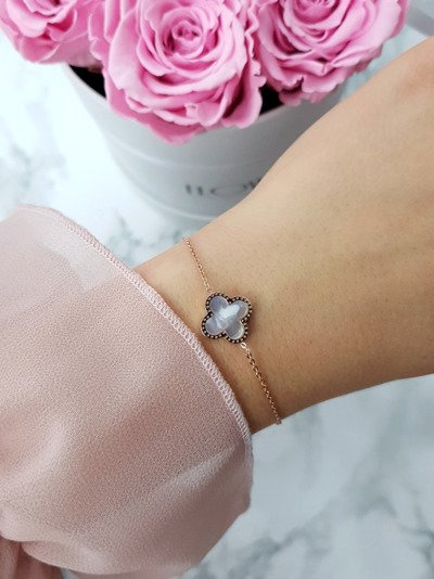 Bracelet Femme Sur Chaîne Fleur Or Rose Selene