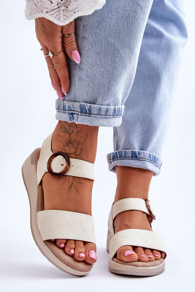 Bequeme Keilsandalen Beige Menaro