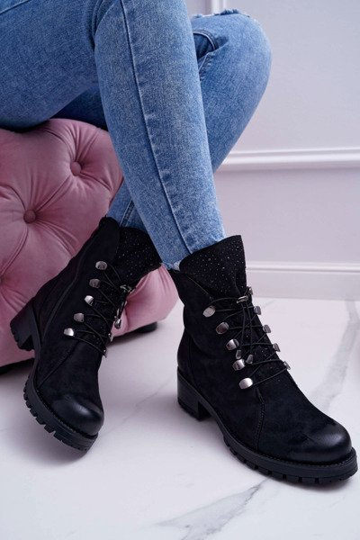 Bottes hautes pour femmes noires Barski 18-52
