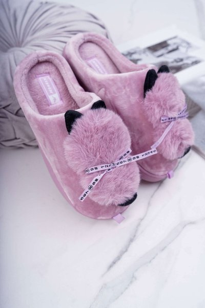 Peeps pour femmes avec chaton en fourrure Pink Kitty