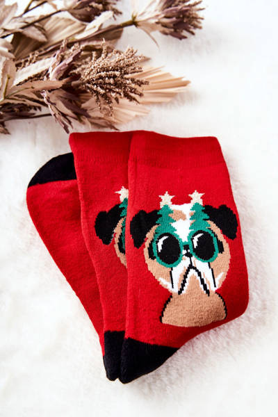 Men's Socks Dog Red and black