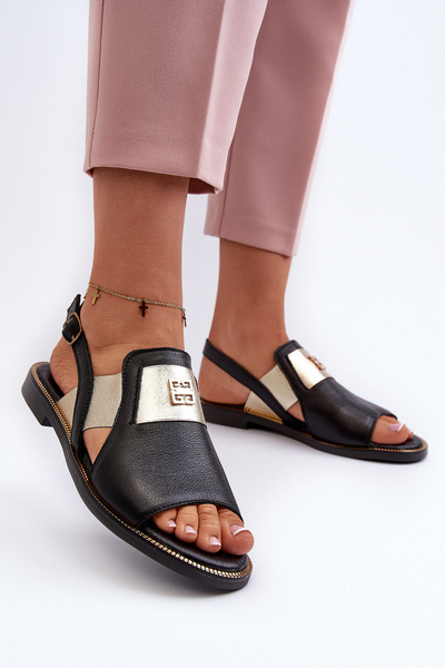 Zazoo 40385 Damen Leder Sandalen Schwarz