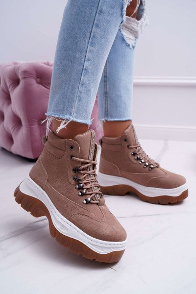 Chaussures Trekking Femme Trappers Beige Greem