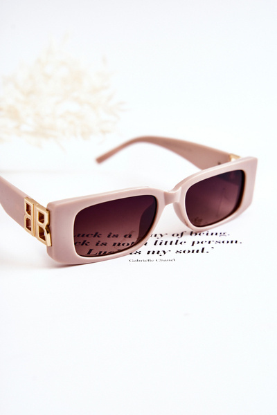 Lunettes de soleil rectangulaires à la mode V120035 Rose clair