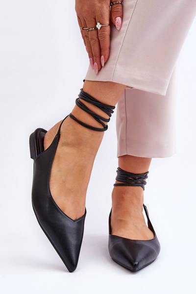 Ballerines pointues nouées pour femmes noires Turriso