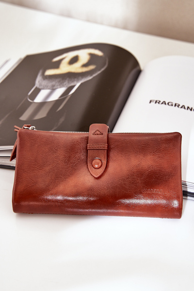 Portefeuille Femme En Cuir Écologique Marron Irinda