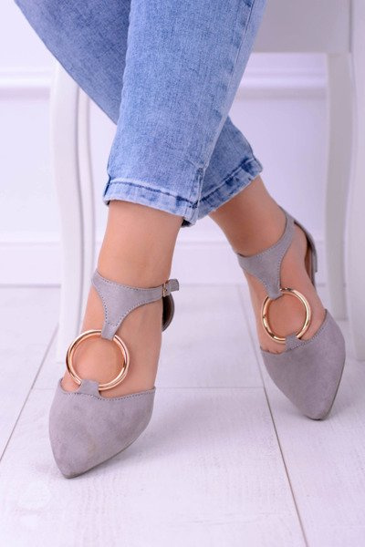 Ballerines pointues Ciao en daim gris