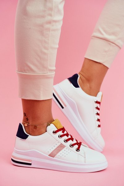 Damen Sportschuhe Weiß Marineblau Mirra