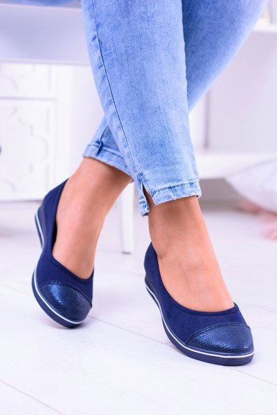 Matière Ballerines bleu foncé à plateforme Elleni