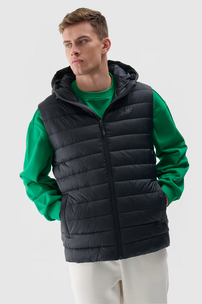 Men's Down Vest 4F Black 4FWAW24TVJAM146-20S