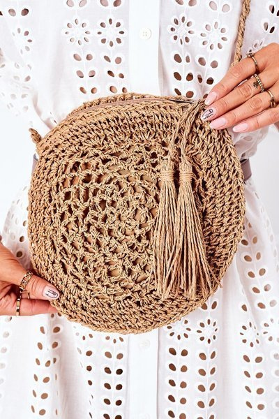 Sac Rond Tressé BRUNO ROSSI Camel