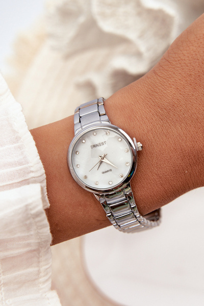 Montre Femme sur Bracelet avec Zircons Argent ERNEST E87006