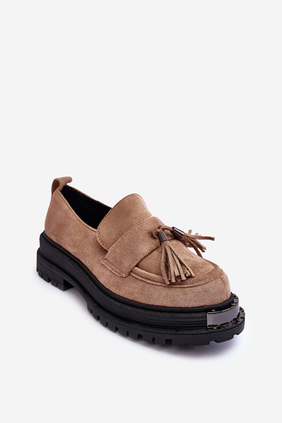 Women's Suede Loafers Moccasins Beige Ramvli