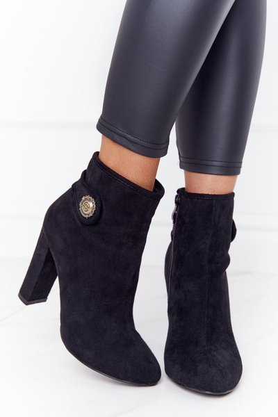 Bottes Classiques Sur Un Talon Bloc Lu Boo Noir