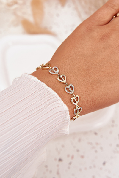 Armband aus Chirurgenstahl mit Zirkonia goldfarben