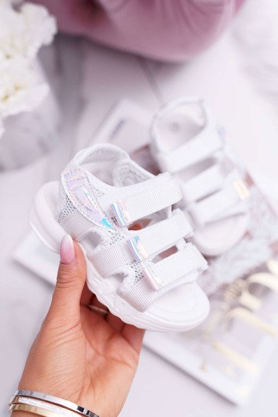 Sandales Velcro Enfant Fille Blanc Kimmi