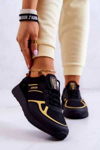 Damen Sneakers Big Star JJ274A195 Schwarz-Gold