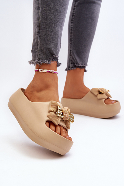 Chaussons Femme Mousse à Noeud Kaki Salessa