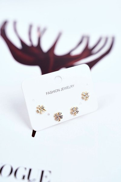 Cercei pentru femei Shamrock cu zircons Gold 2 perechi la prima