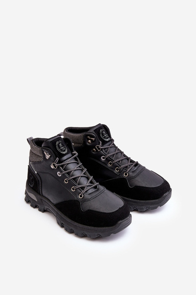 Chaussures Trekking Homme Bottes À Lacets Noir Salomene