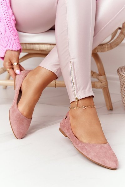 Ballerines En Daim Sergio Leone BL622 Rose