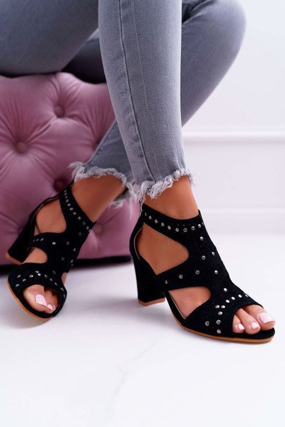 Velúr Stiletto szandál Lu Boo fekete