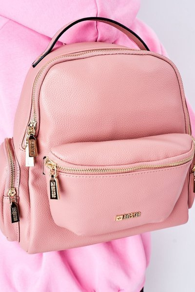 Leder-Rucksack / Aktentasche 2in1 Big Star HH574059 Rosa