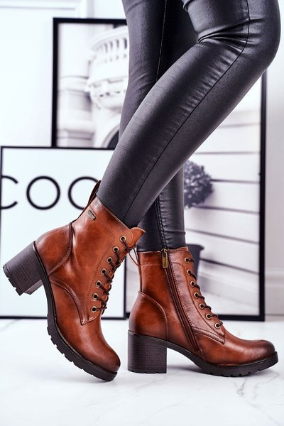Bottes Pour Femmes À Talons Hauts En Fibre Marron