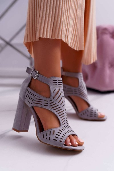 Női Peep Toe szandál Szürke Carmelita