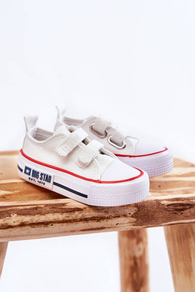 Adidași din pânză pentru copii cu Velcro Big Star KK374079 White