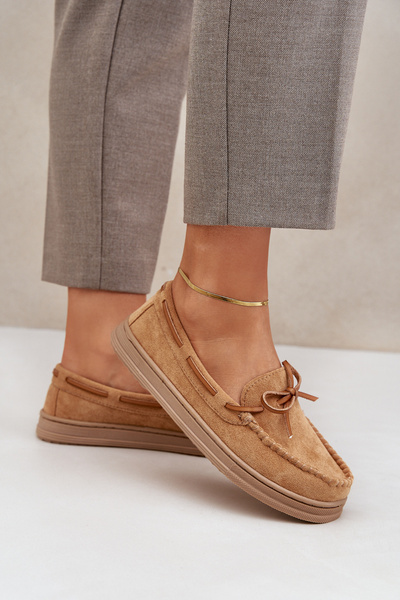 Damen Mokassins auf flacher Sohle Camel Timannie