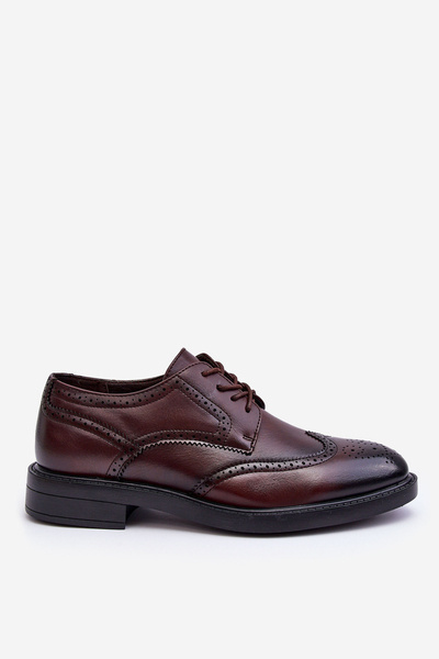 Elegante Herrenlederschuhe Leder Braun Gustavo