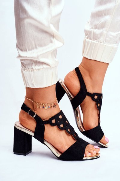 Damen Wildleder-Sandalen Schwarz Vision