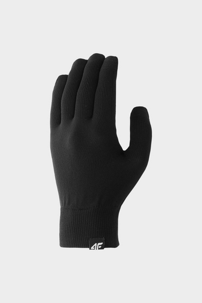 Mănuși tricotate touch screen unisex 4F negre 4FWAW24AGLOU085-20S