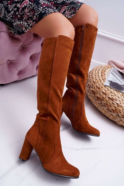 Női Sergio Leone Velúr Camel Boots KZ275